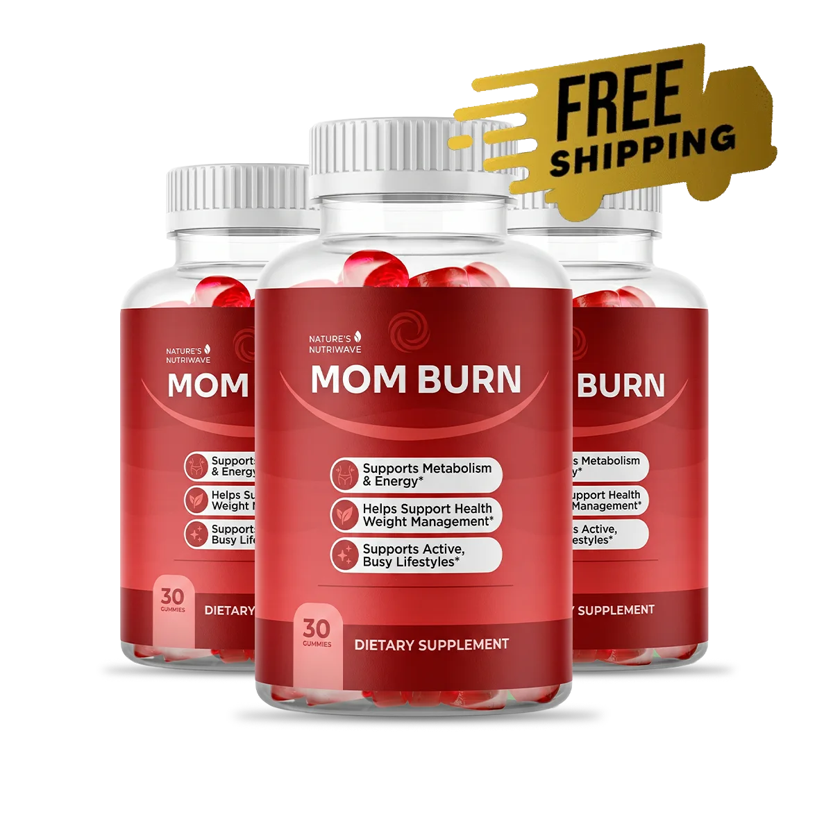 MomBurn 3 bottle package, a 90 day supply with free US shipping